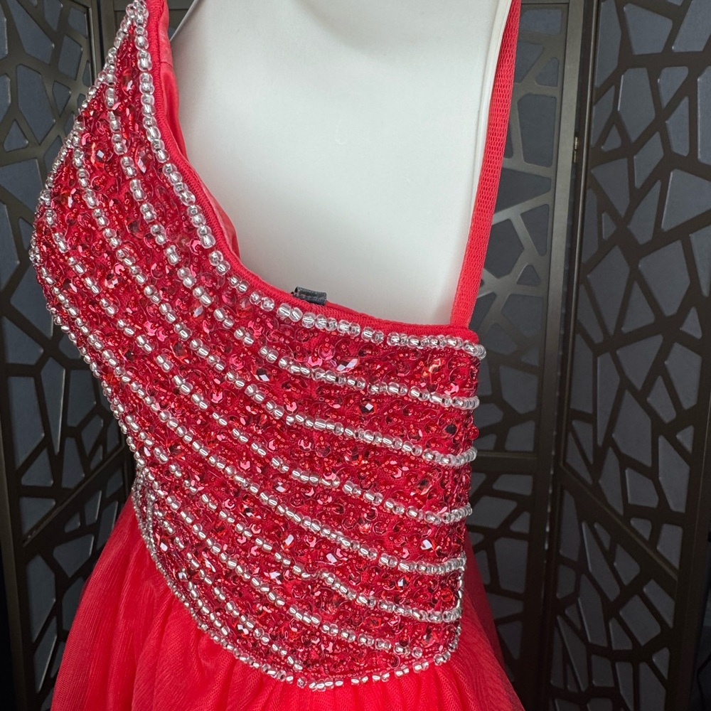 *LUCCI LU RED DRESS SIZE 2 - Picture 10 of 17